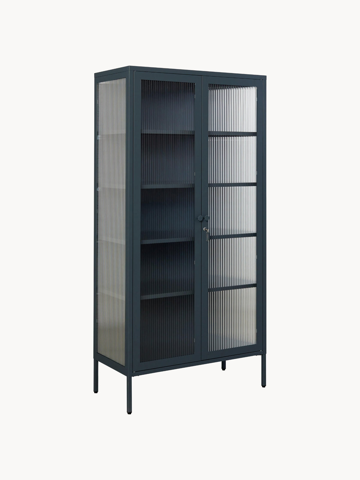 Gallery image 1 - Metal Display Cabinet The Collector with Ribbed Glass