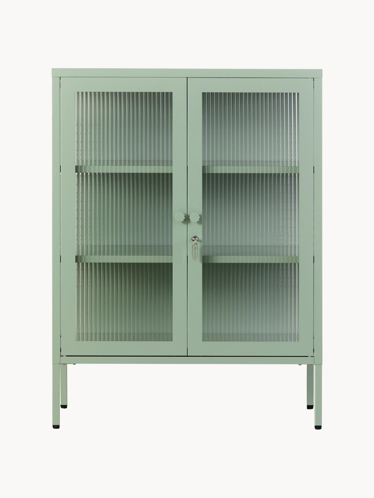 Mixer Metal Display Cabinet The with Ribbed Glass