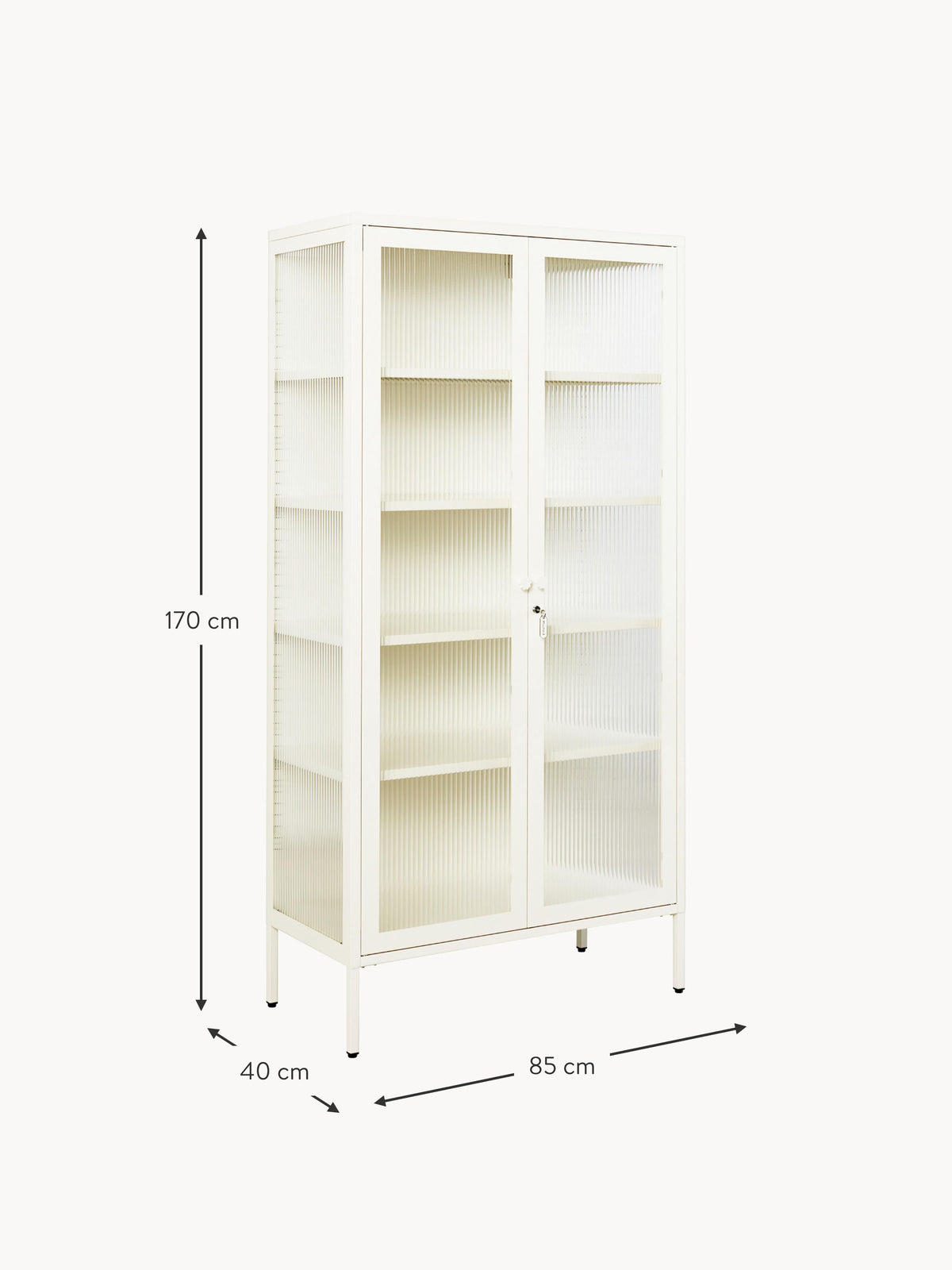 Collector Metal Display Cabinet The with Ribbed Glass
