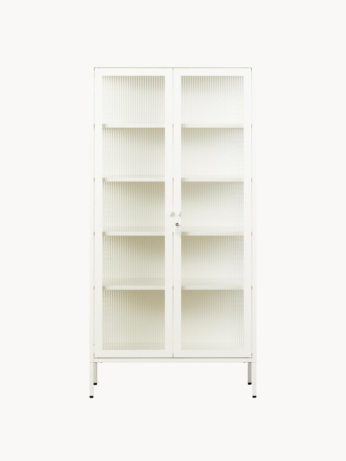 Collector Metal Display Cabinet The with Ribbed Glass