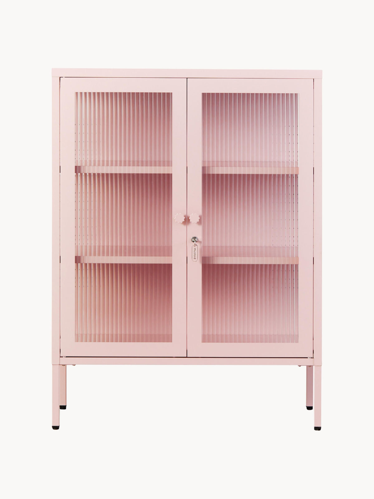 Mixer Metal Display Cabinet The with Ribbed Glass