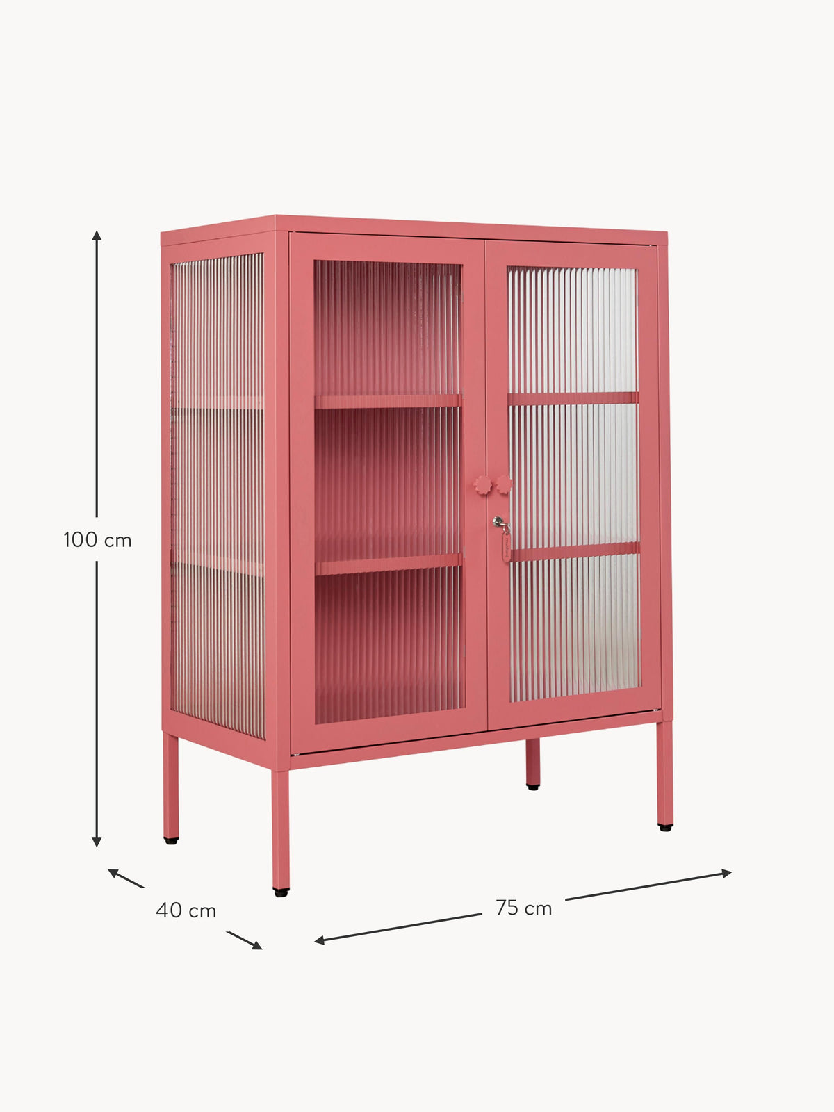 Mixer Metal Display Cabinet The with Ribbed Glass