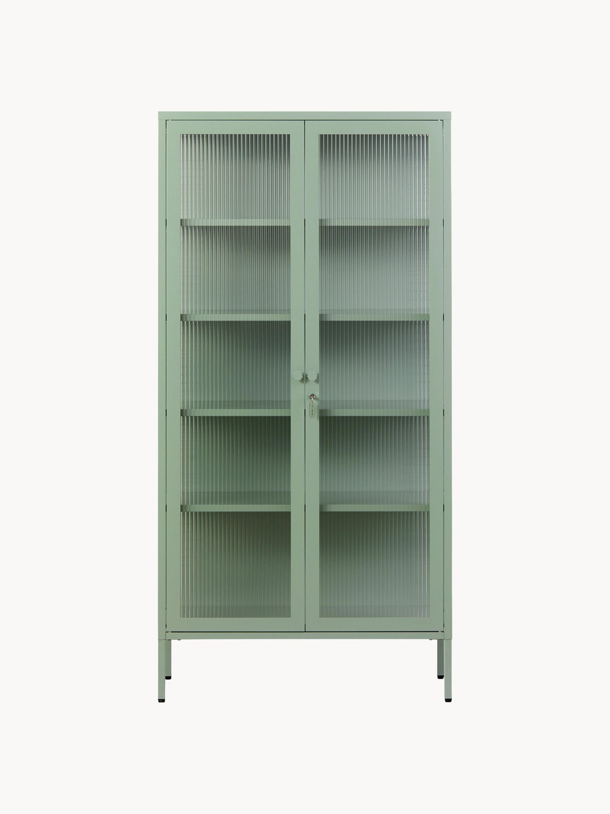 Collector Metal Display Cabinet The with Ribbed Glass