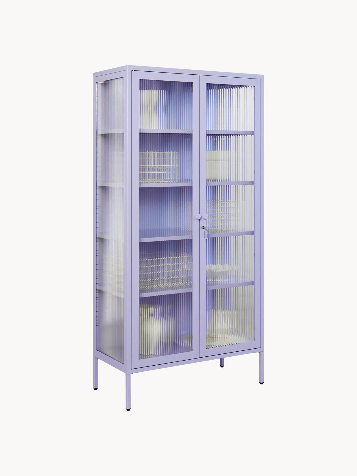 Collector Metal Display Cabinet The with Ribbed Glass