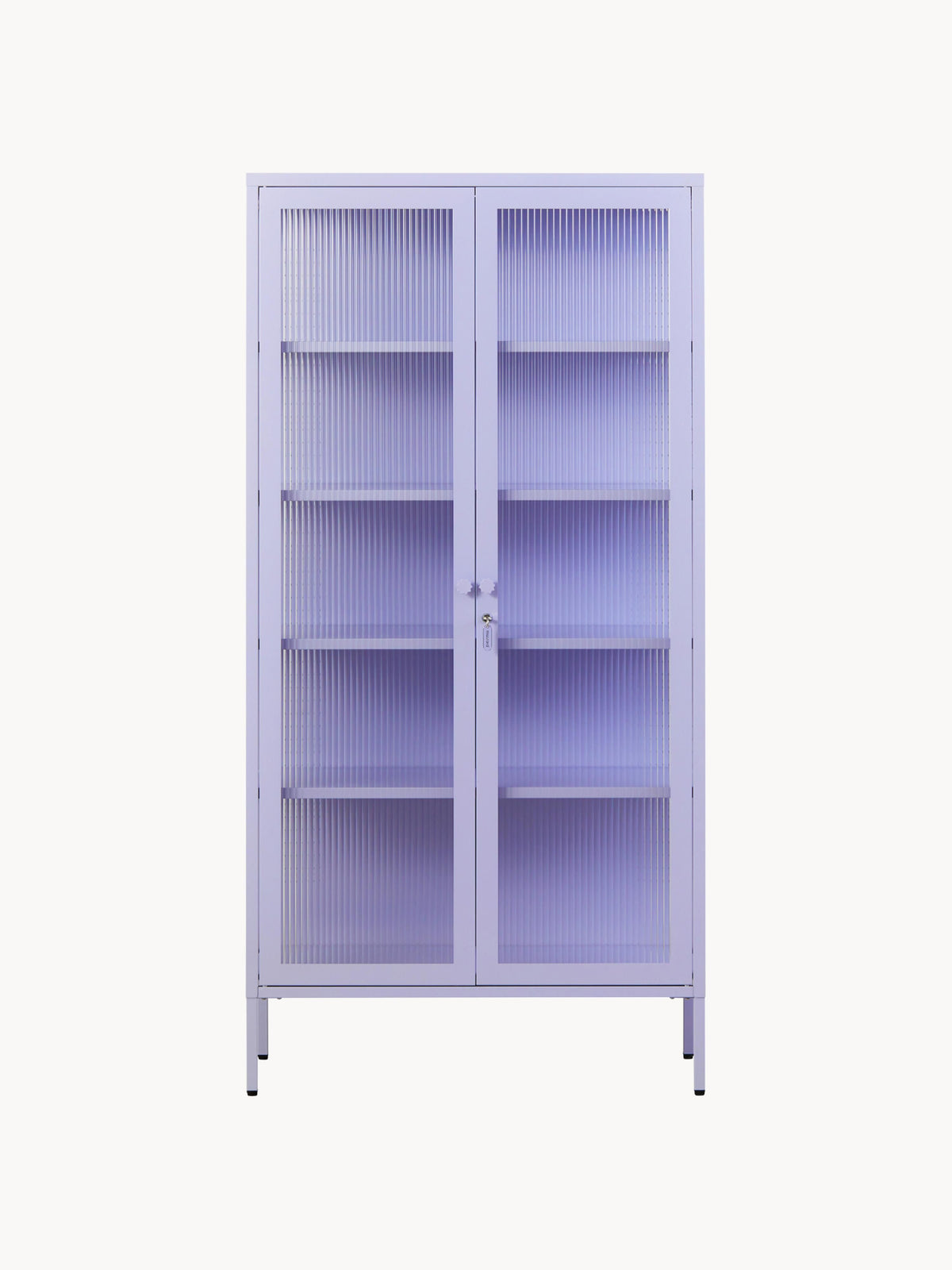Collector Metal Display Cabinet The with Ribbed Glass