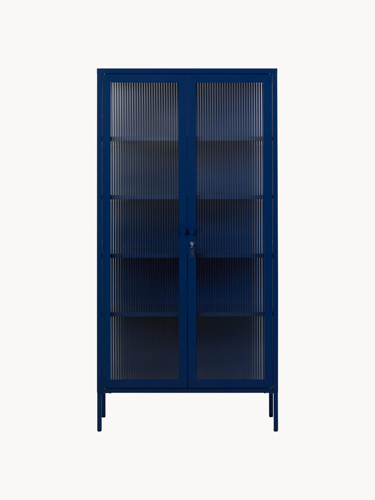 Collector Metal Display Cabinet The with Ribbed Glass