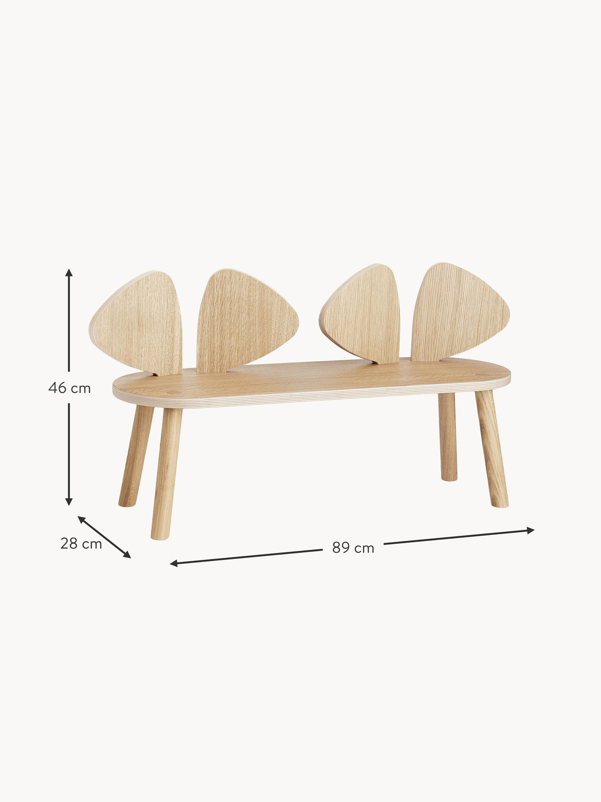 Mouse Kids Wooden Bench