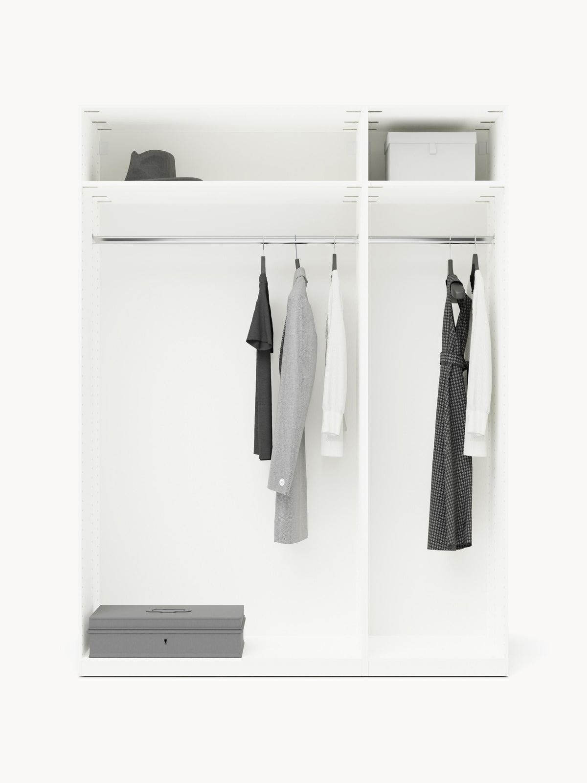Simone Modular Revolving Door Wardrobe, 150 cm Wide, in various sizes