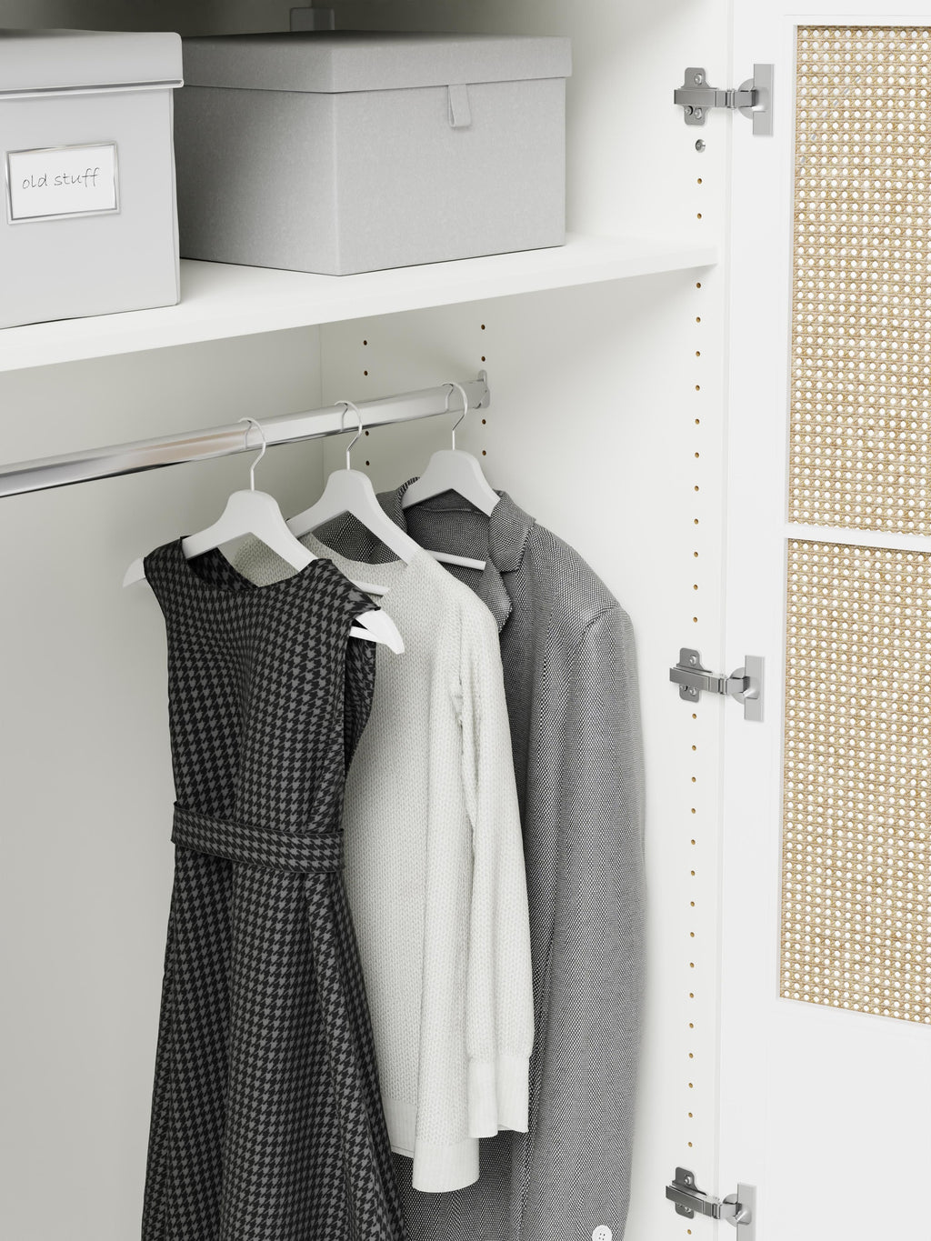 Jeanne Modular Hinged Door Wardrobe, 300 cm Wide, in various sizes