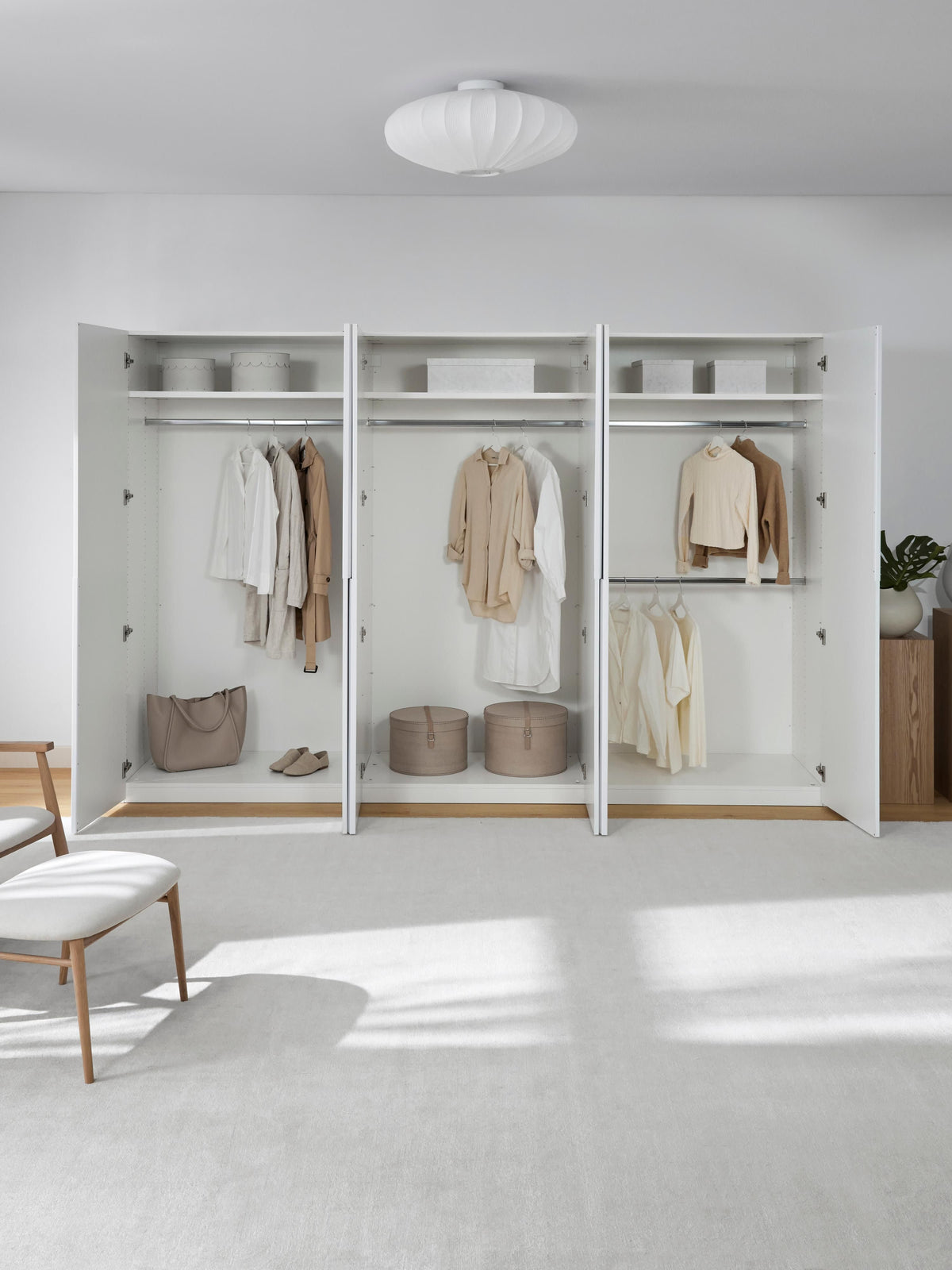 Leon Modular Hinged Door Wardrobe, 300 cm Wide, in various sizes