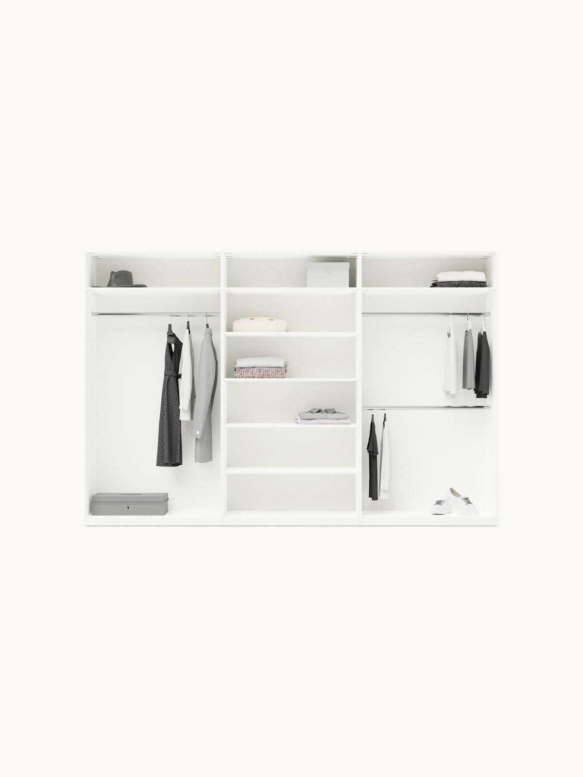 Leon Modular Hinged Door Wardrobe, 300 cm Wide, in various sizes
