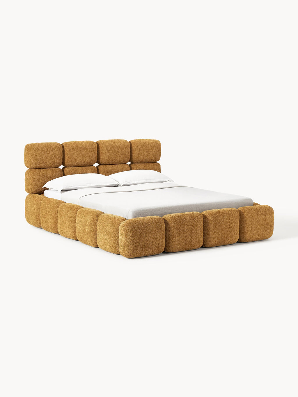 Tayla Upholstered Teddy Bouclé Bed with Storage Space