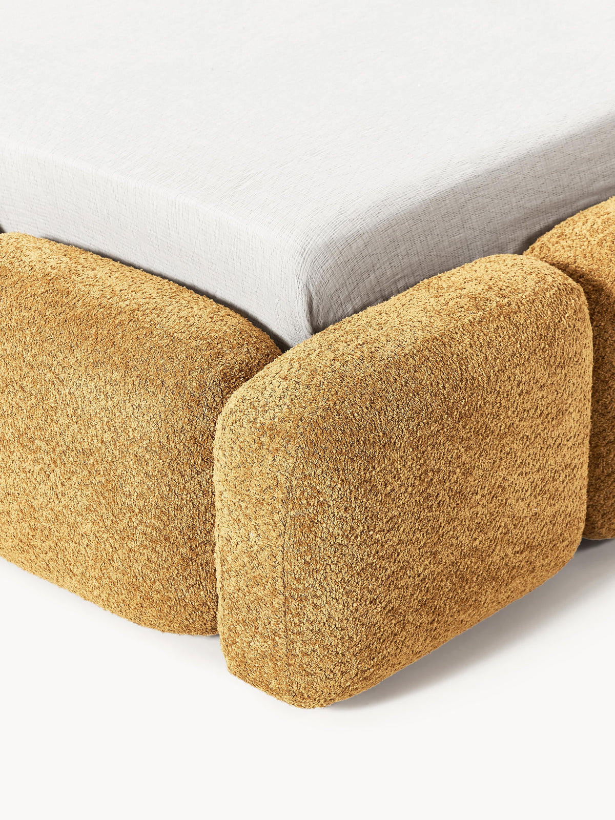 Tayla Upholstered Teddy Bouclé Bed with Storage Space