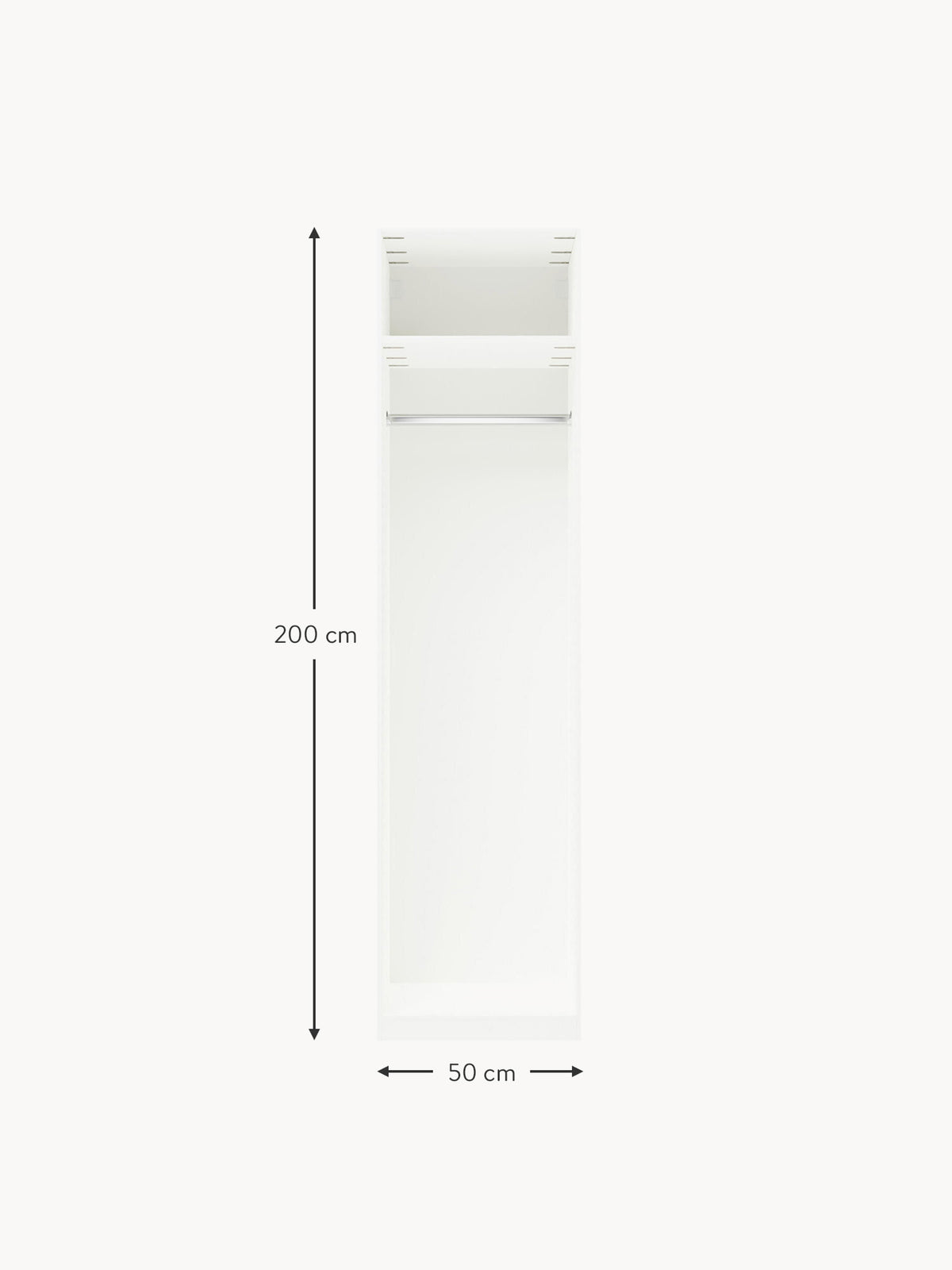 Simone Modular Revolving Door Wardrobe, 50 cm Wide, in various sizes