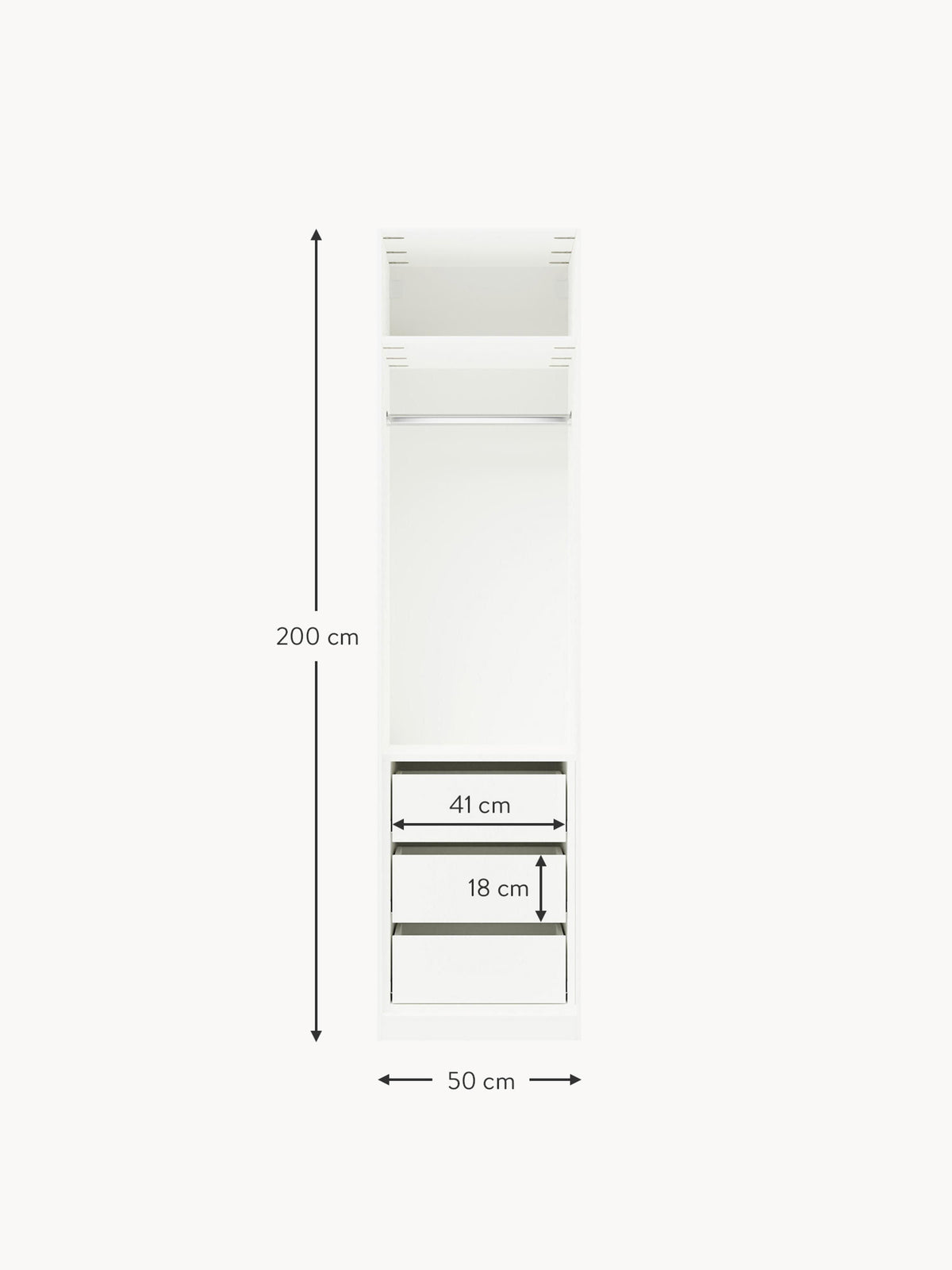 Simone Modular Revolving Door Wardrobe, 50 cm Wide, in various sizes