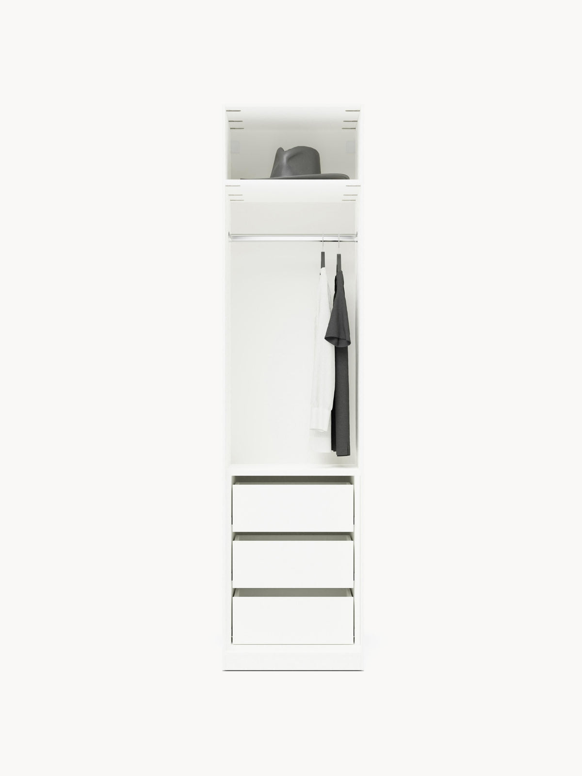 Simone Modular Revolving Door Wardrobe, 50 cm Wide, in various sizes