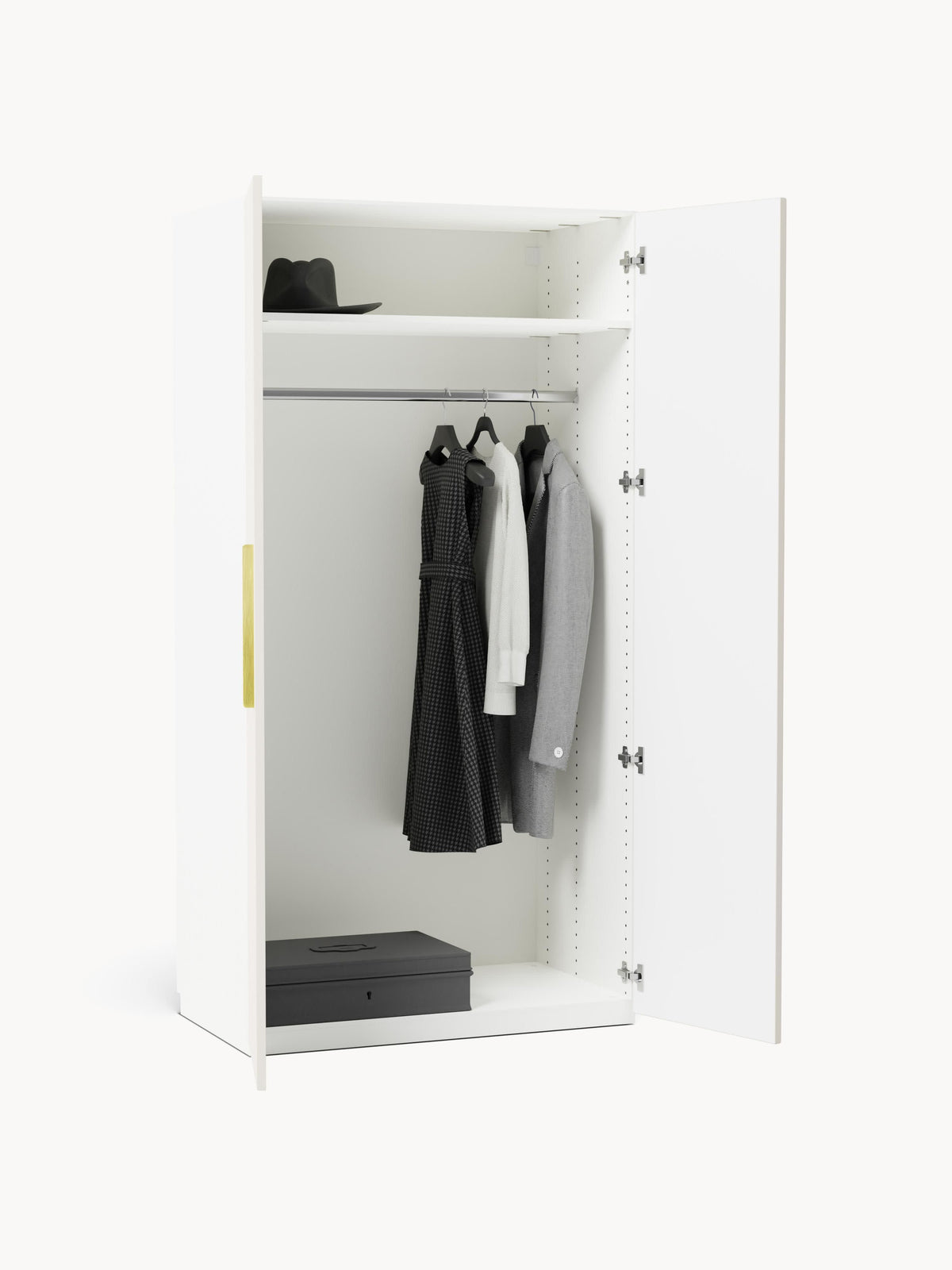 Simone Modular Revolving Door Wardrobe, 100 cm Wide, in various sizes