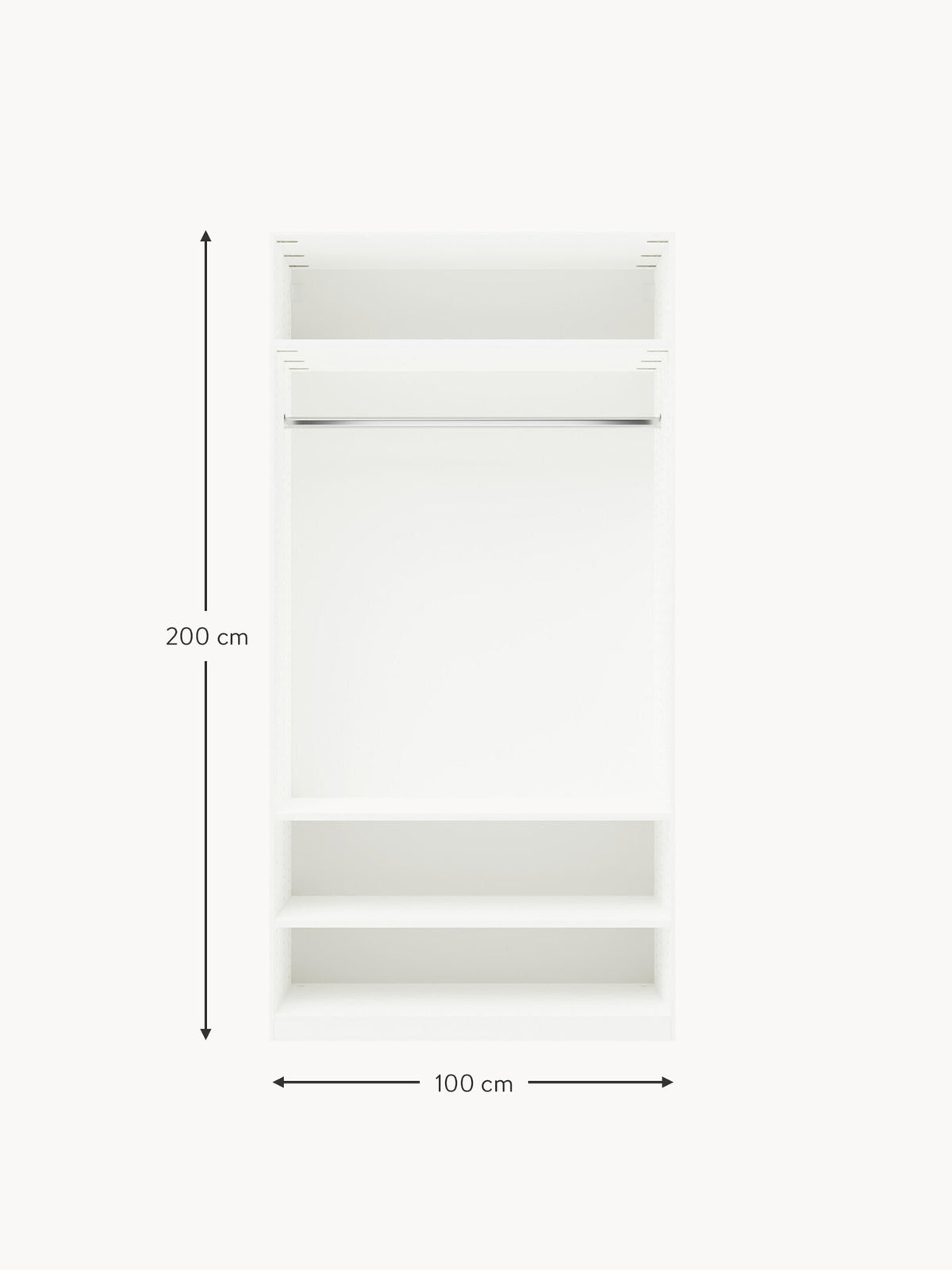 Simone Modular Revolving Door Wardrobe, 100 cm Wide, in various sizes