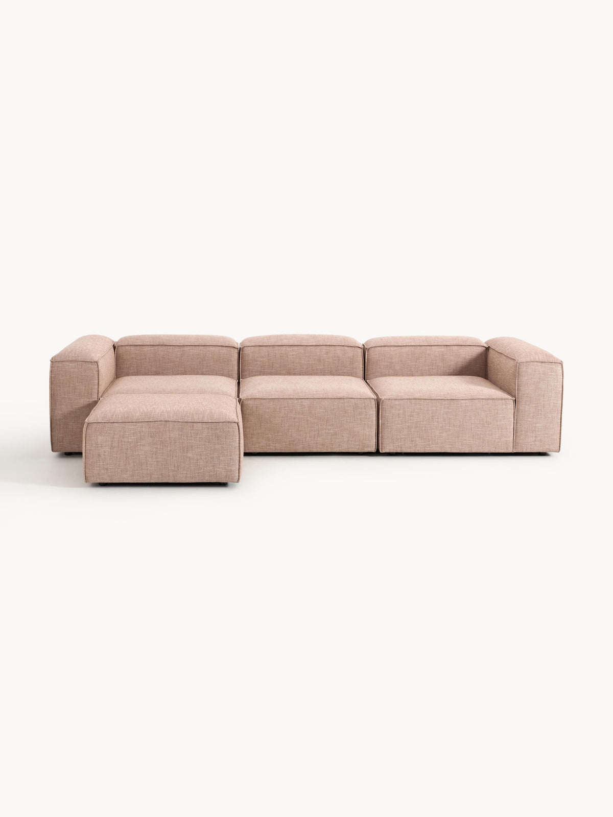 Lennon Linen Blend Modular Sofa (4-seater) with ottoman (left/right)