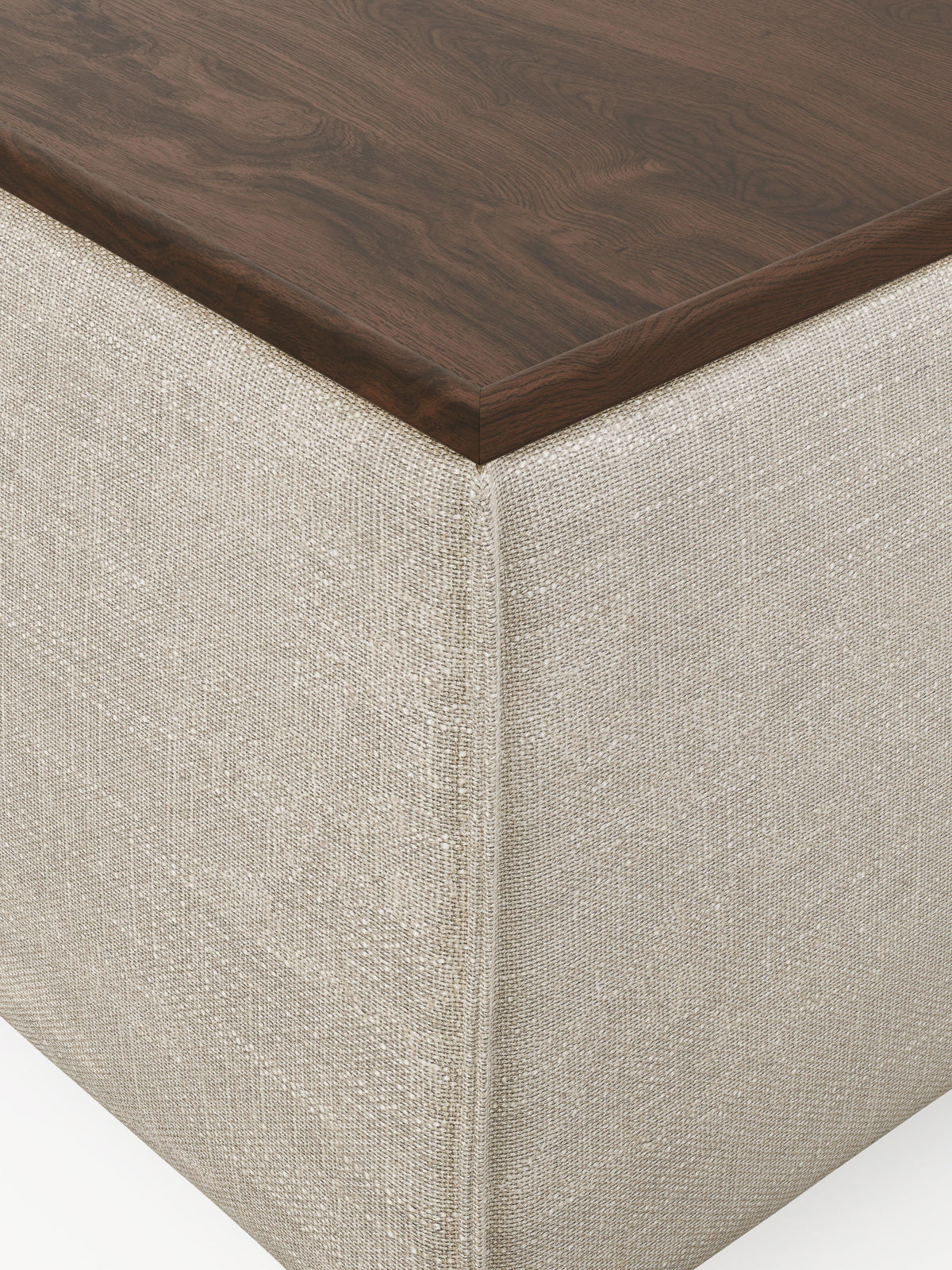 Lennon Linen Blend Ottoman with Storage