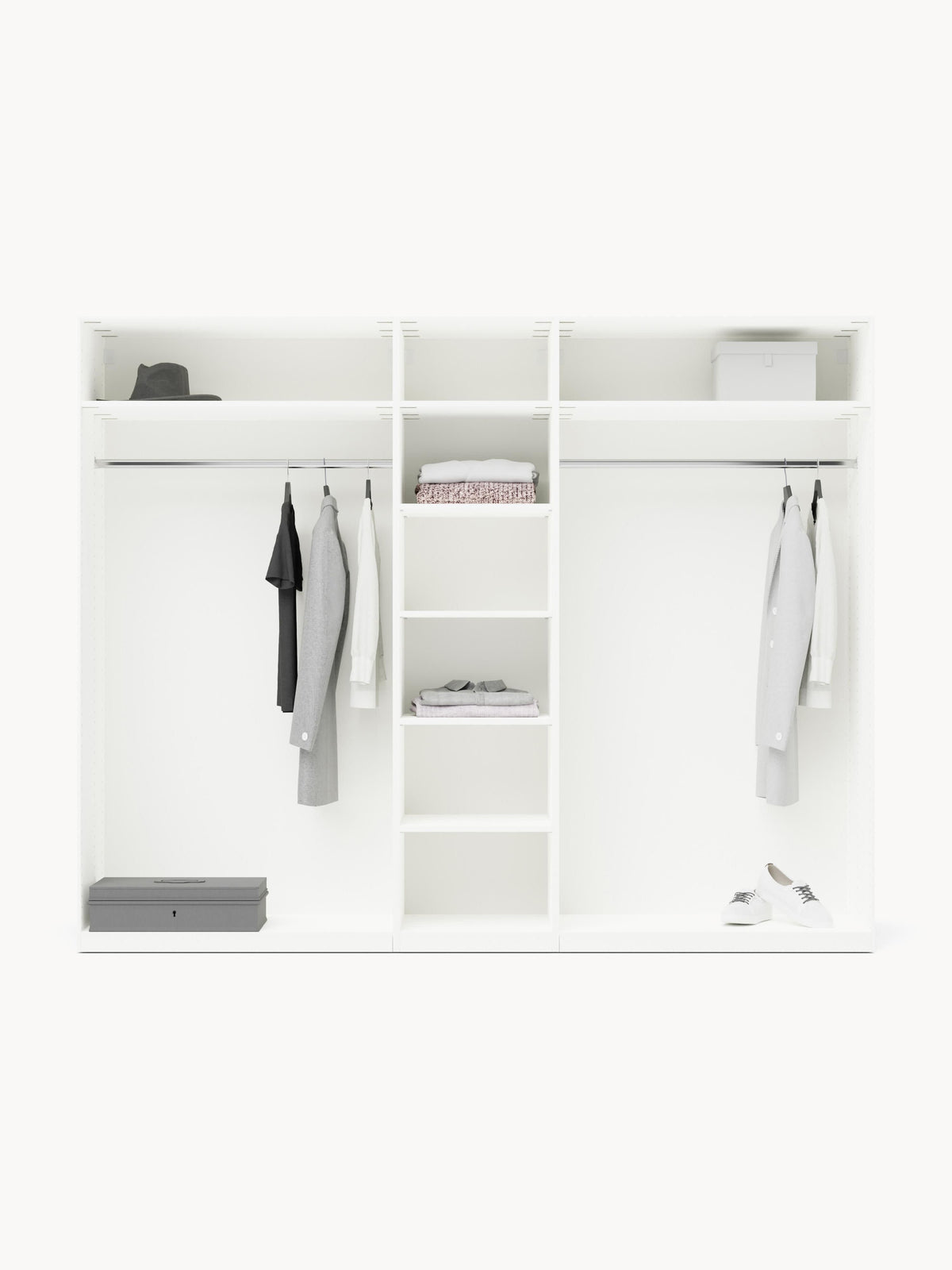Charlotte Modular Hinged Door Wardrobe, 300 cm Wide, in various sizes