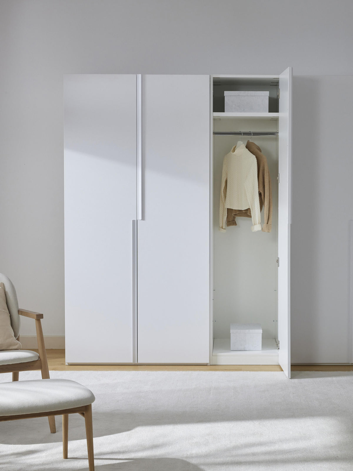 Leon Modular Hinged Door Wardrobe, 50 cm Wide, in various sizes