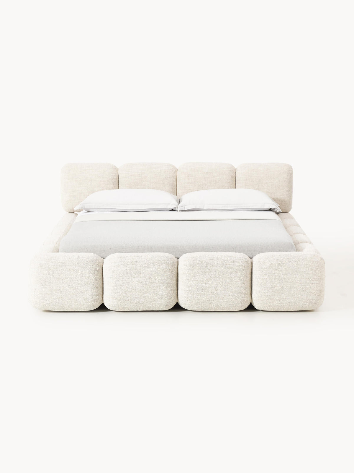 Tayla Upholstered Bouclé Bed with Storage Space
