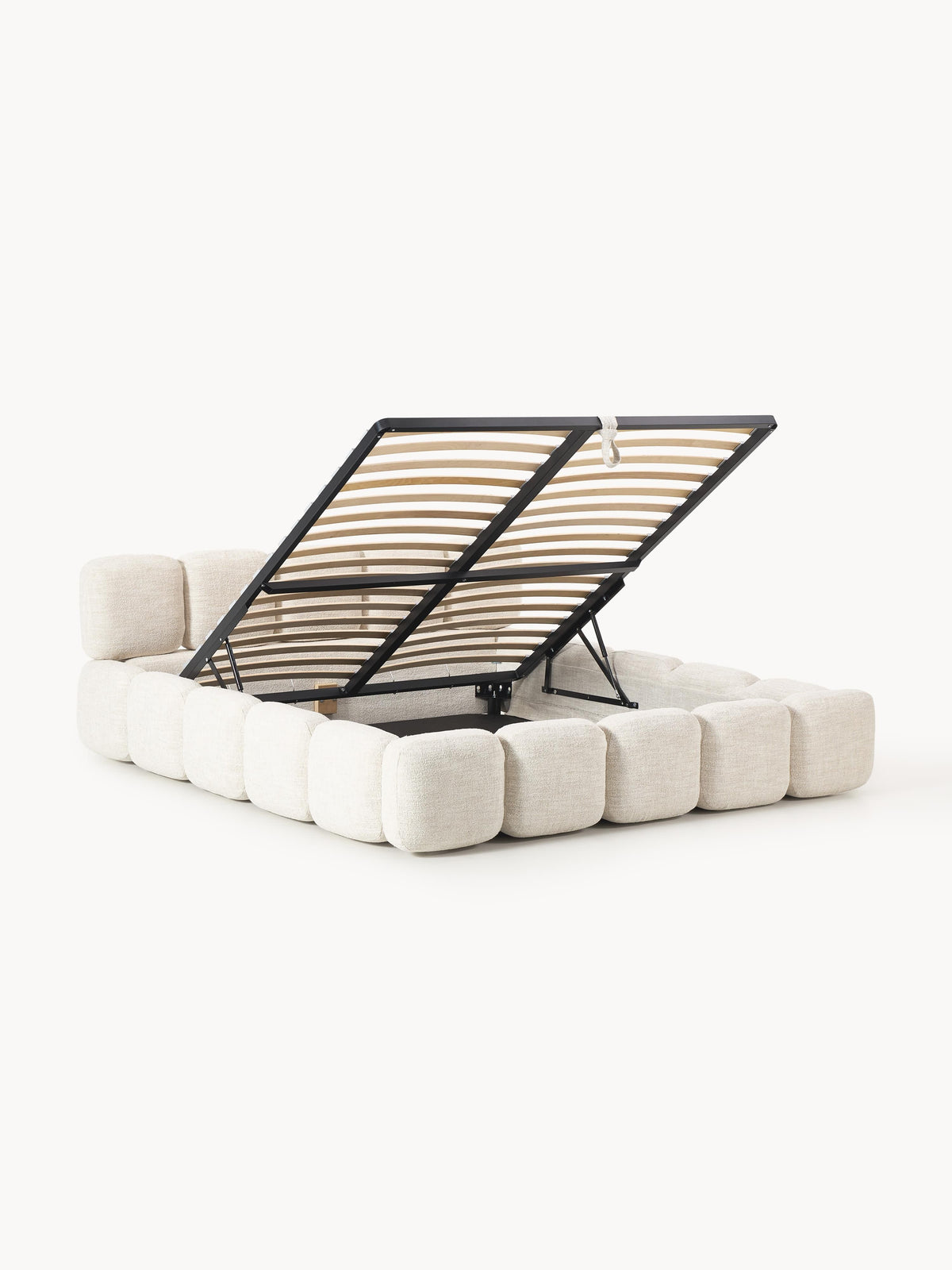 Tayla Upholstered Bouclé Bed with Storage Space