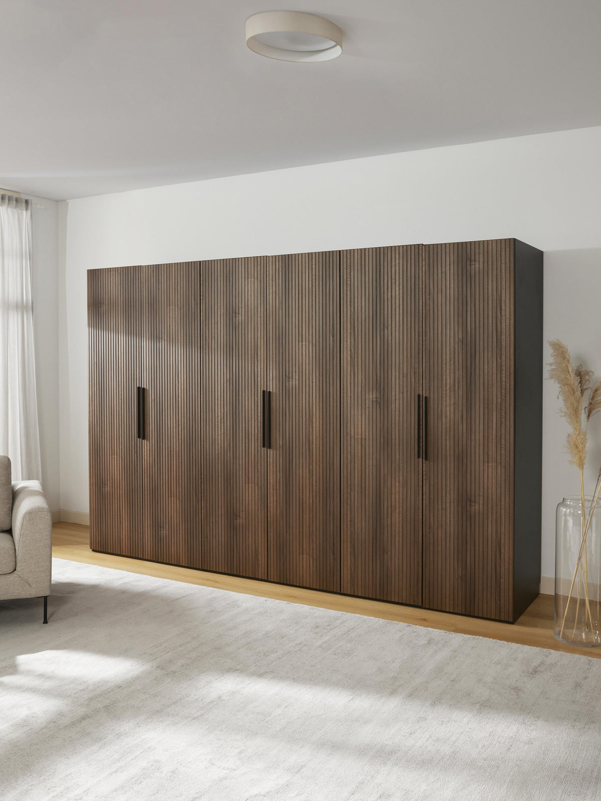 Simone Modular Revolving Door Wardrobe, 300 cm Wide, in various sizes