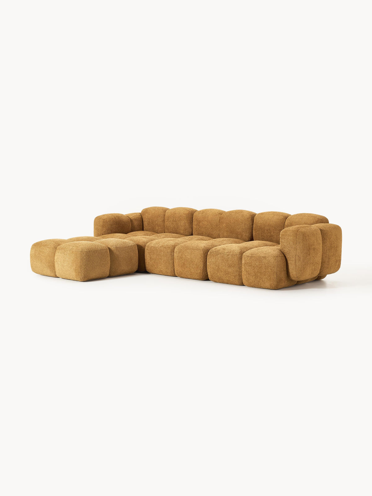 Tayla Modular Teddy-Bouclé Sofa (4-seater) with Ottoman (left/right)