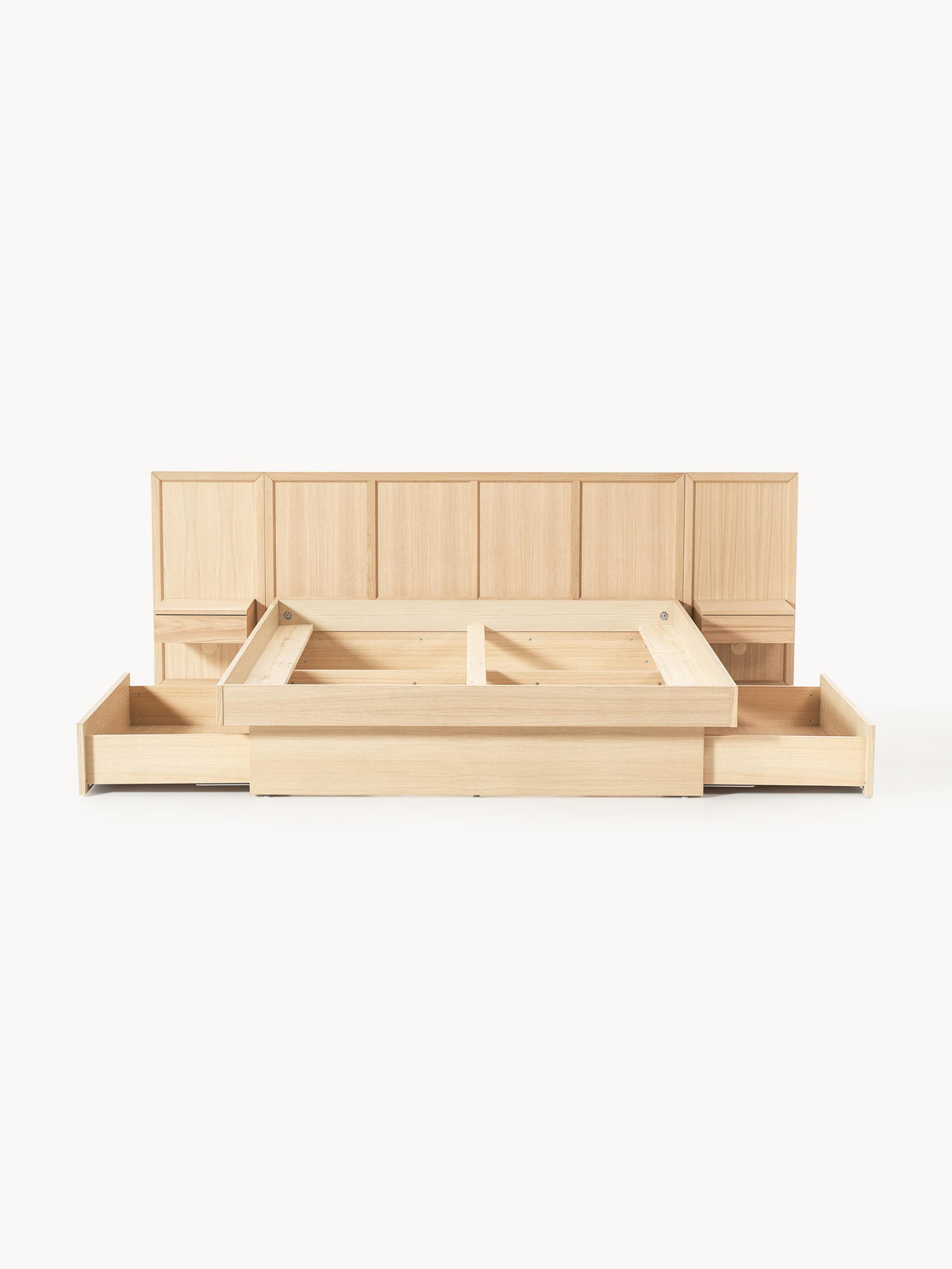 Nanto Wooden Bed with Drawers Tables and Headboard