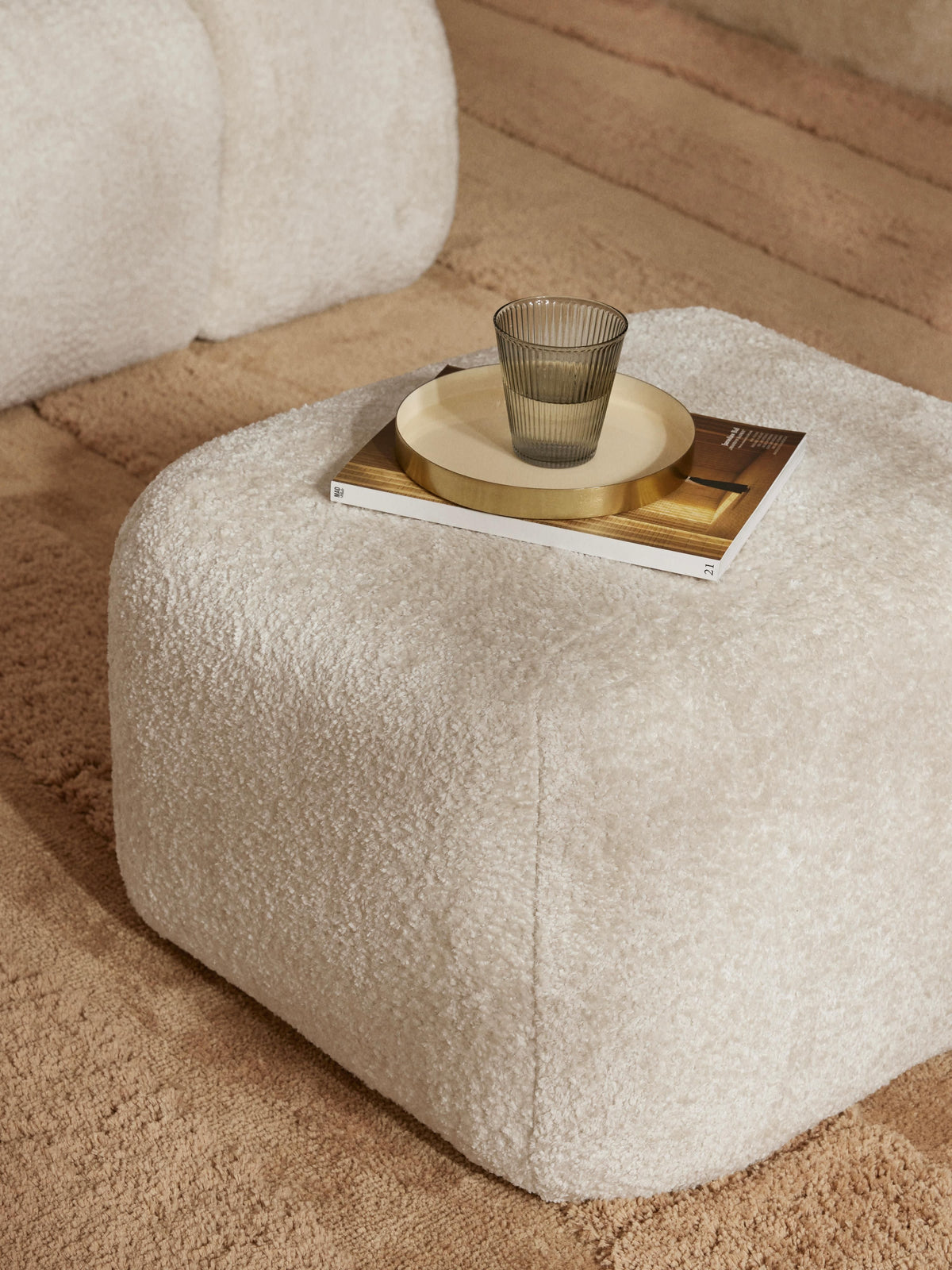 Wolke Teddy-Bouclé Ottoman