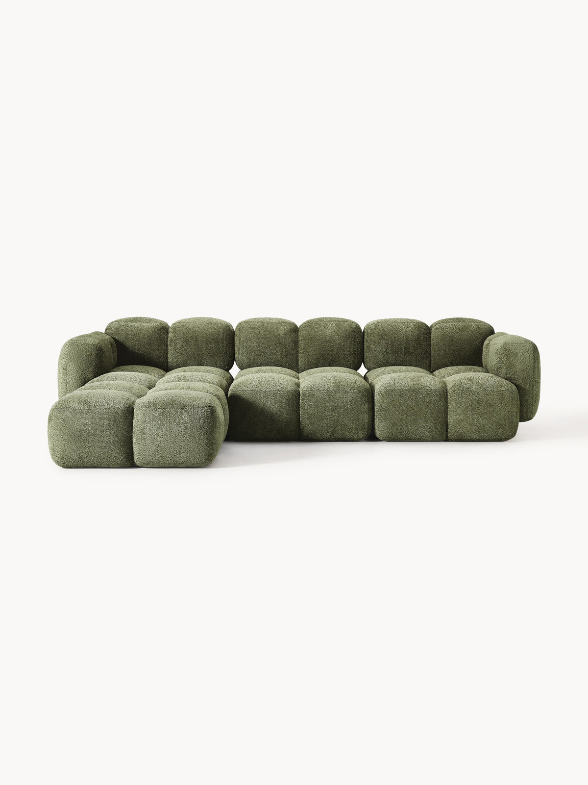 Tayla Modular Teddy-Bouclé Sofa (4-seater) with Ottoman