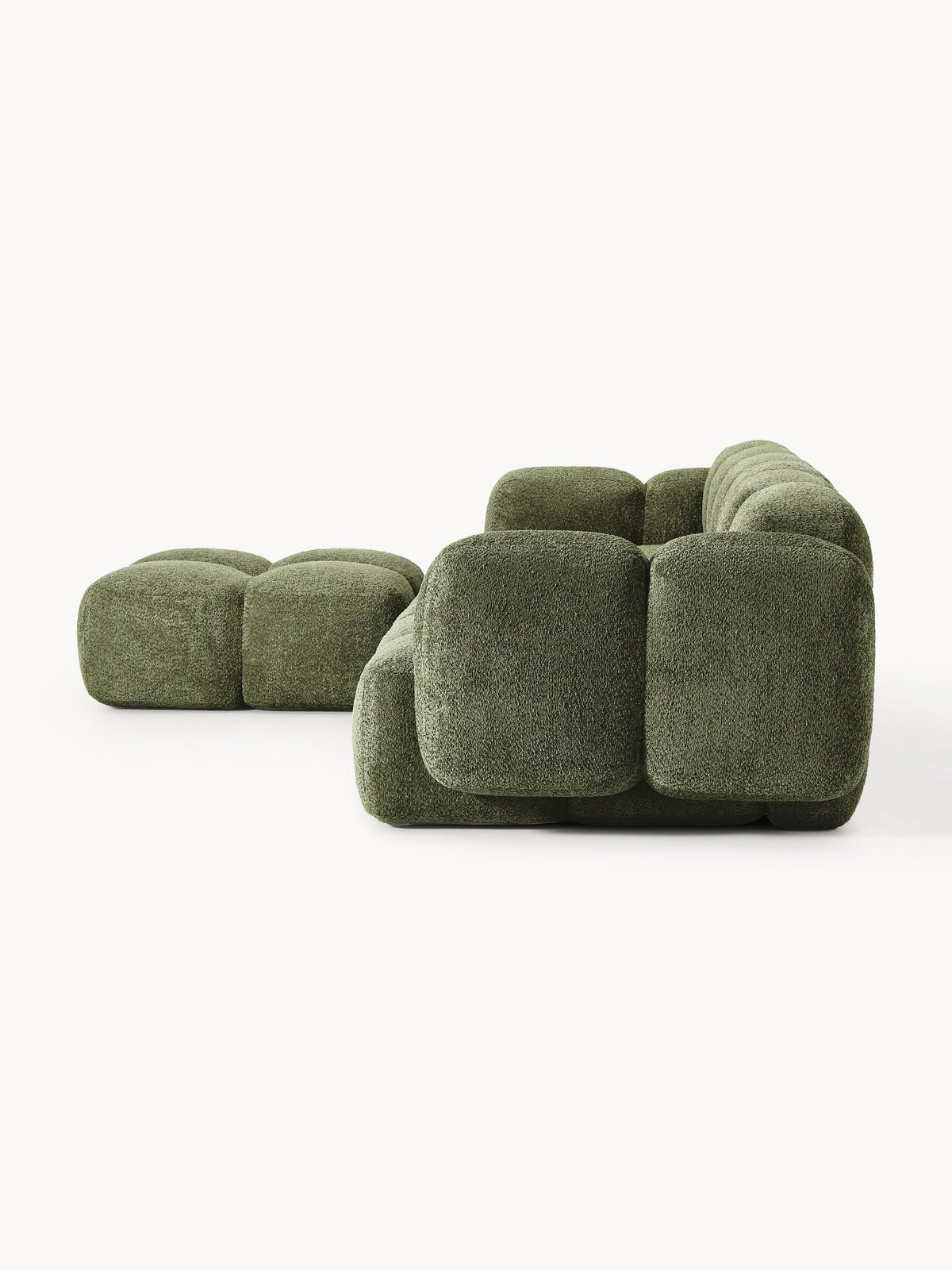 Tayla Modular Teddy-Bouclé Sofa (4-seater) with Ottoman