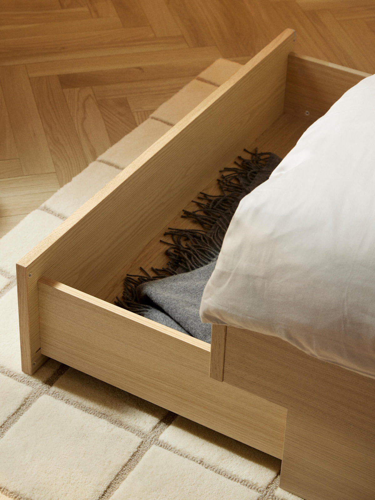Sato Wooden Bed with Drawers