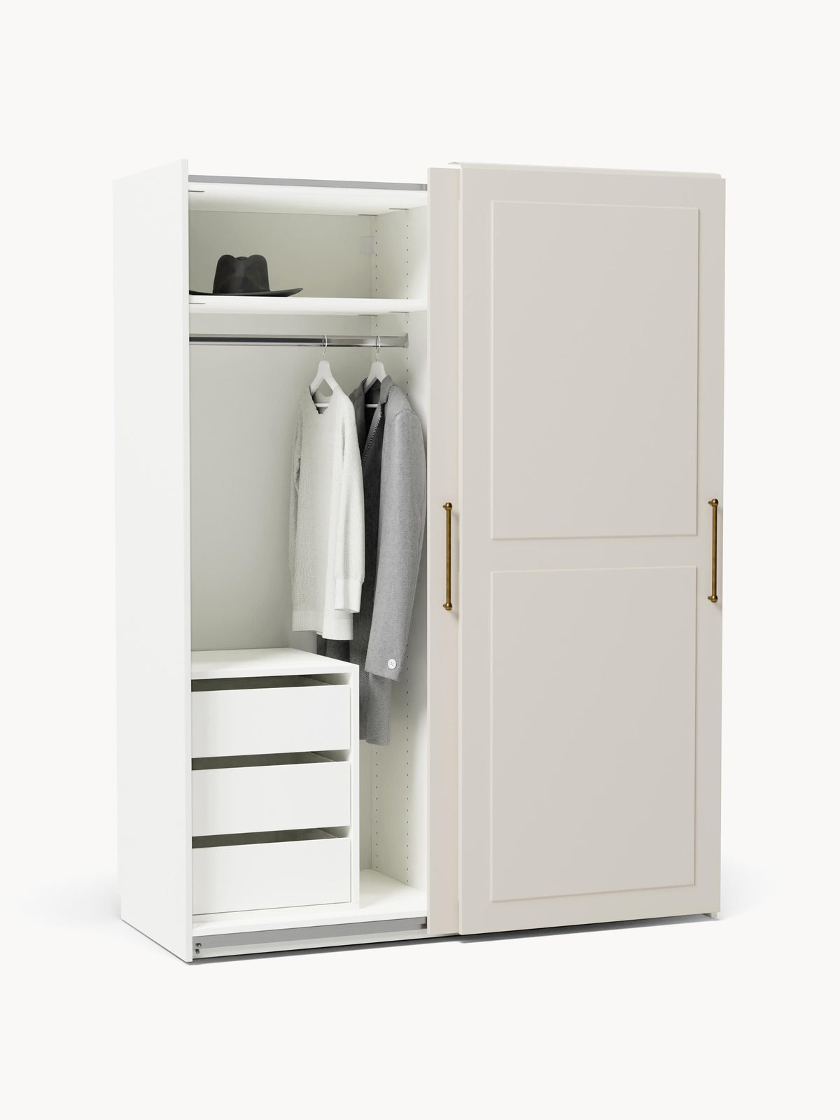 Charlotte Modular Sliding Door Wardrobe, 150 cm Wide, in various sizes