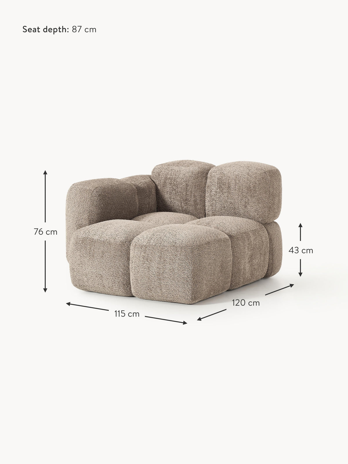 Tayla Teddy Bouclé Corner Module