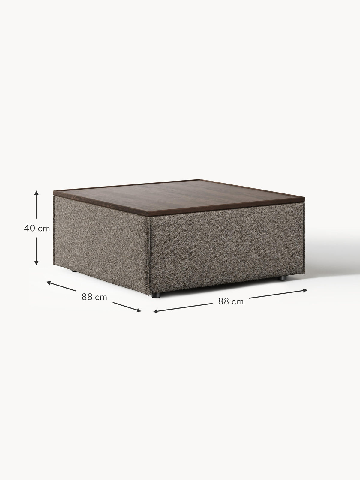 Lennon Bouclé Ottoman with Storage