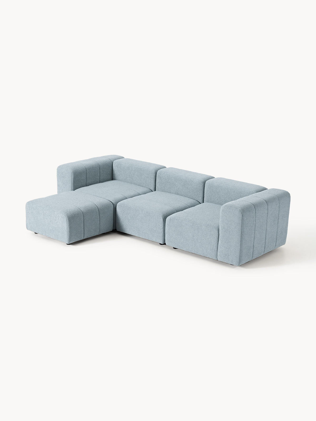 Lena Bouclé Modular Sofa (4-seater) with Ottoman (left/right)