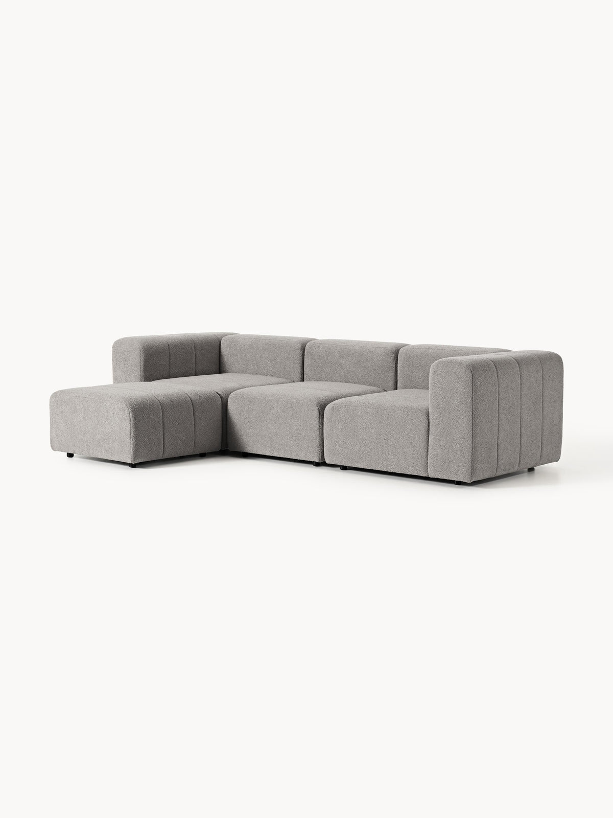 Lena Bouclé Modular Sofa (4-seater) with Ottoman (left/right)