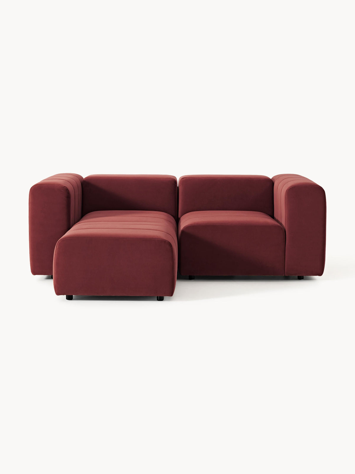 Gallery image 1 - Modular Velvet Sofa Lena (2-seater) with Ottoman (left/right)