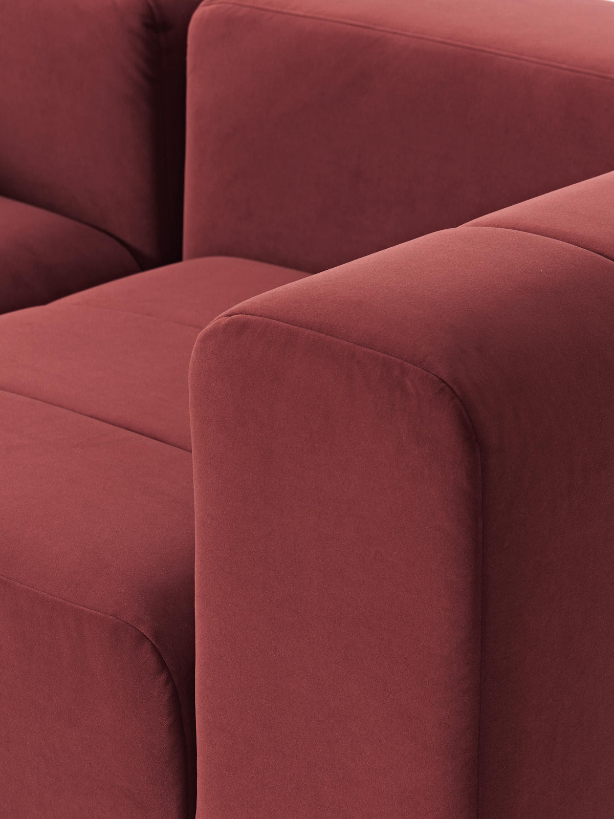 Lena Modular Velvet Sofa (2-seater) with Ottoman (left/right)