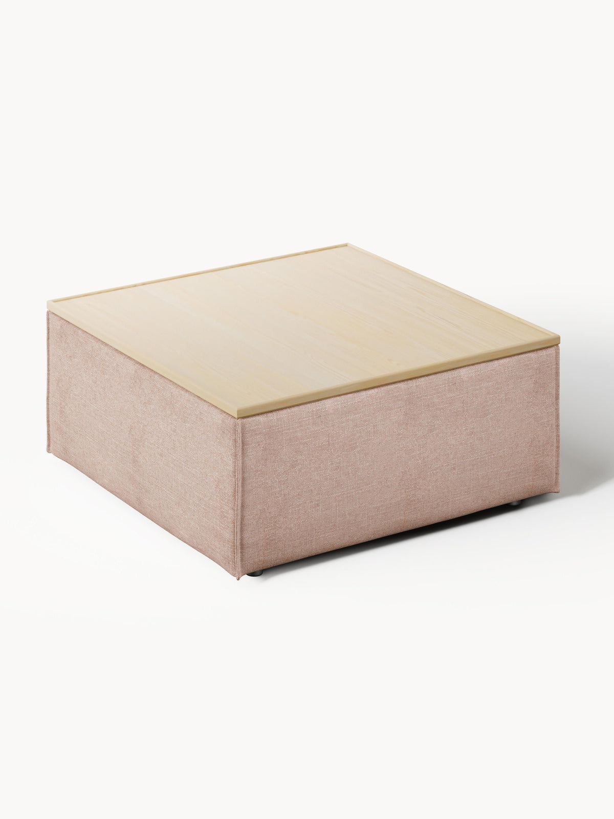 Lennon Linen Blend Ottoman with Storage