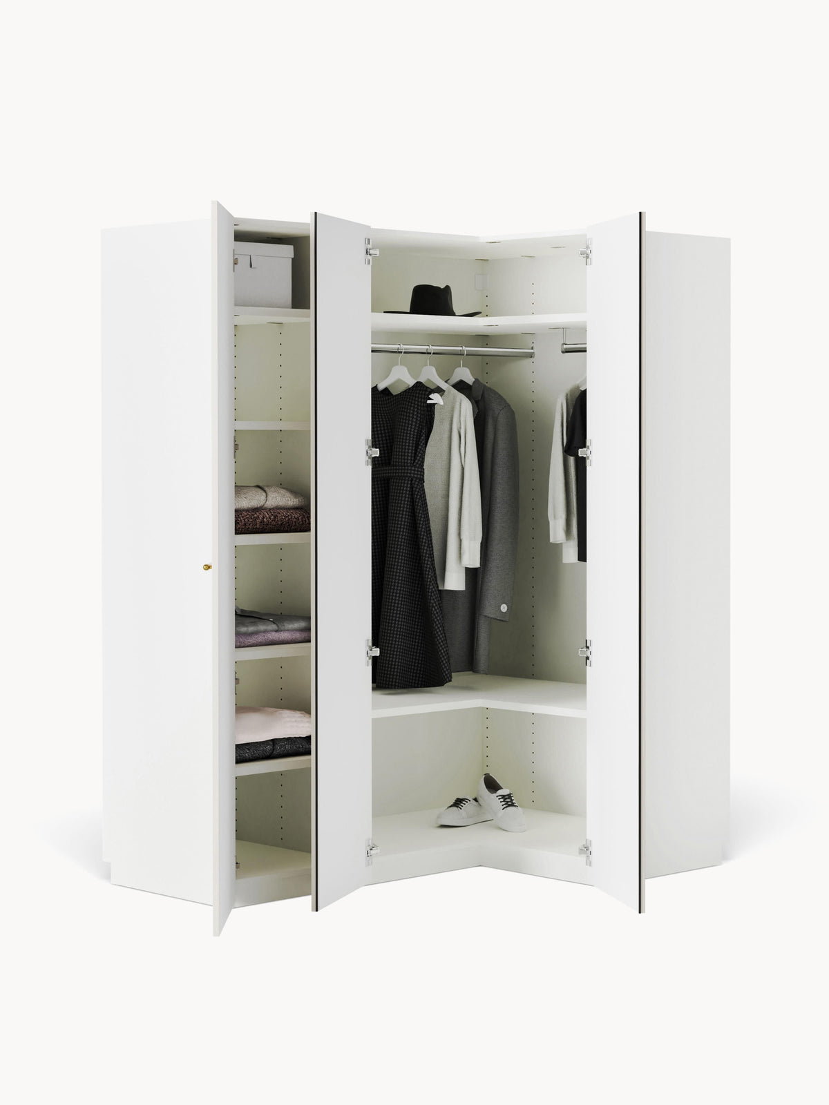 Charlotte Modular Corner Wardrobe, 165 cm Wide, in various sizes