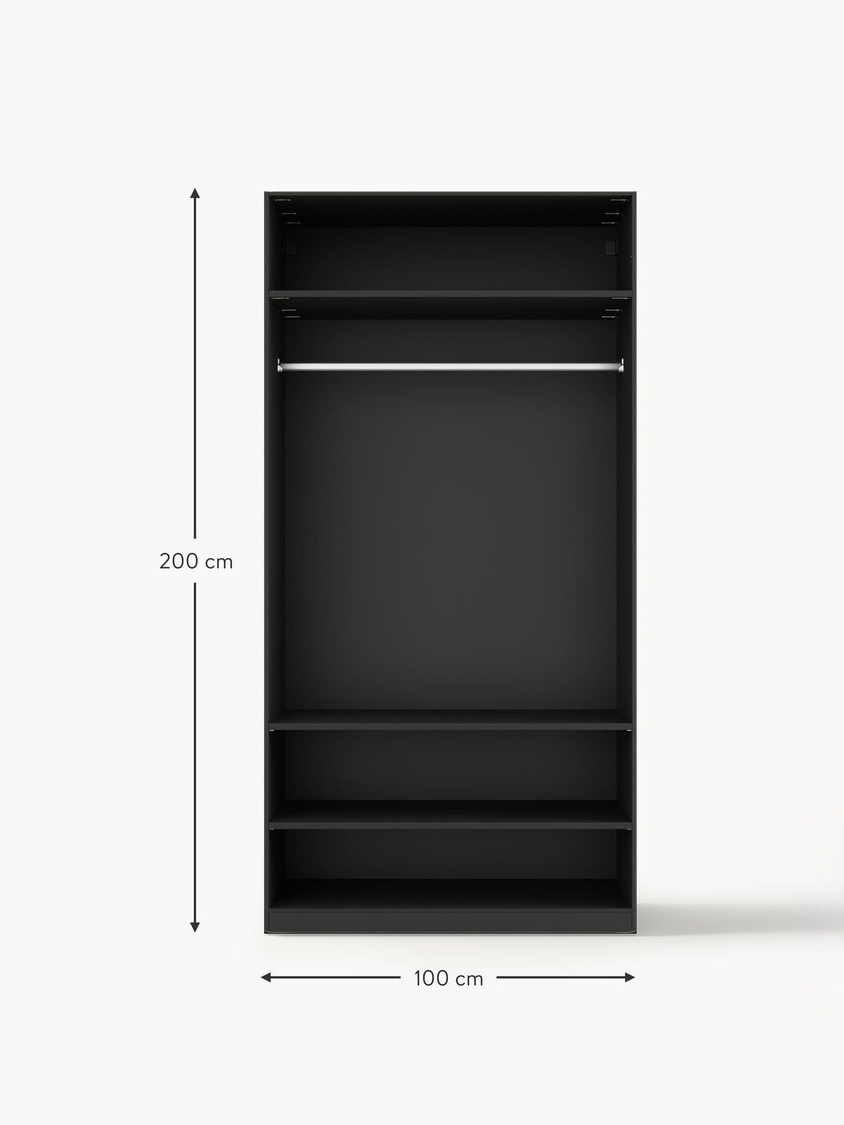 Jeanne Modular Hinged Door Wardrobe, 100 cm Wide, in various sizes