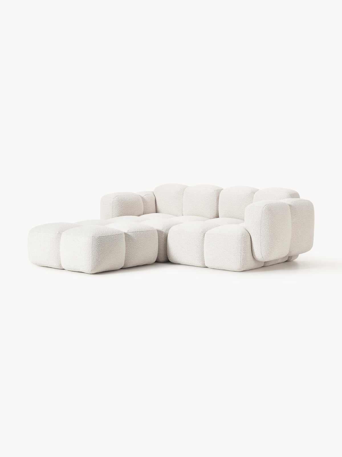 Tayla Bouclé Modular Sofa (2-seater) with Ottoman (left/right)