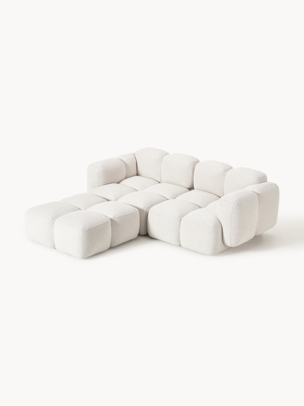 Tayla Bouclé Modular Sofa (2-seater) with Ottoman (left/right)