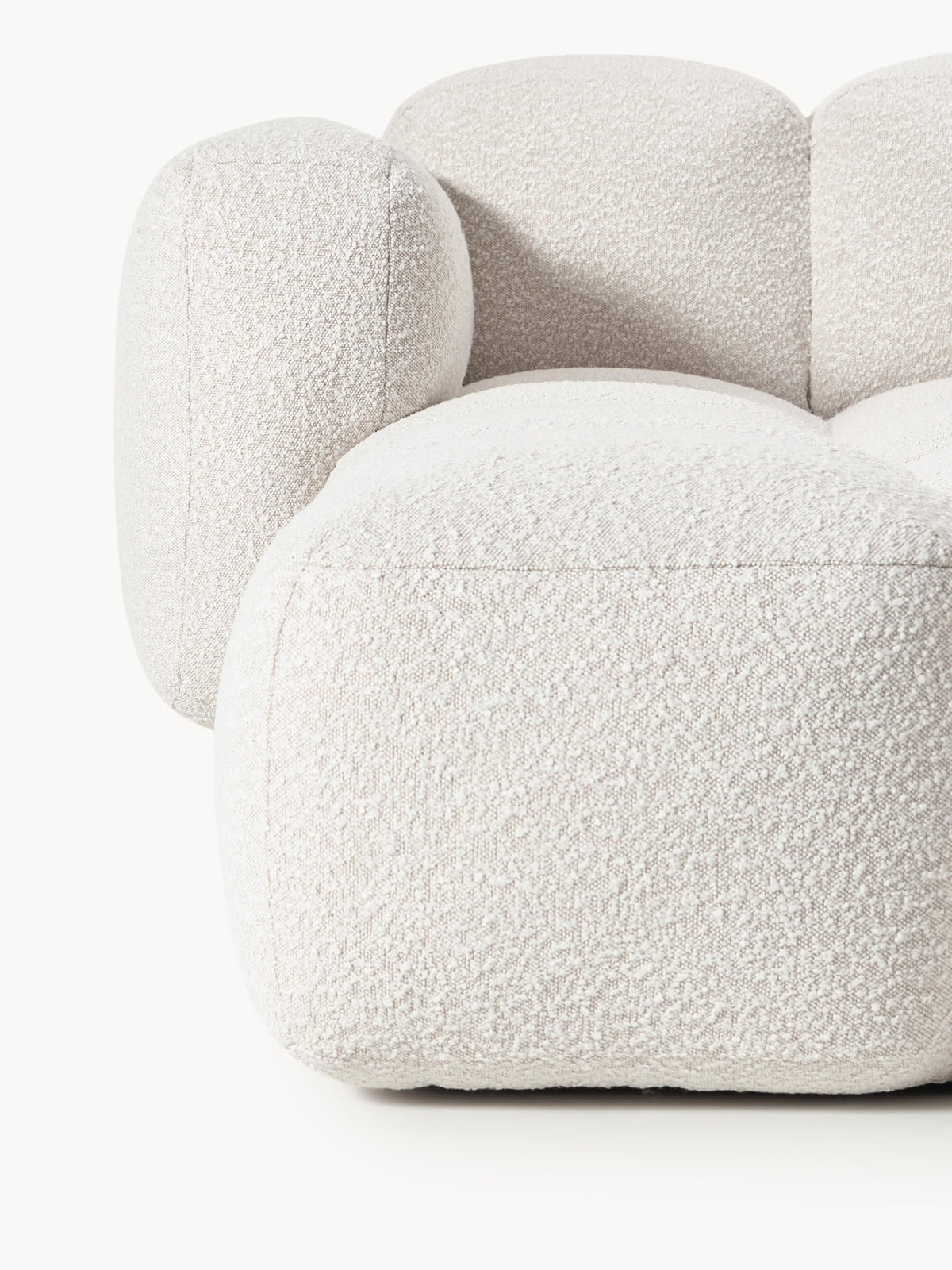 Tayla Bouclé Modular Sofa (2-seater) with Ottoman (left/right)