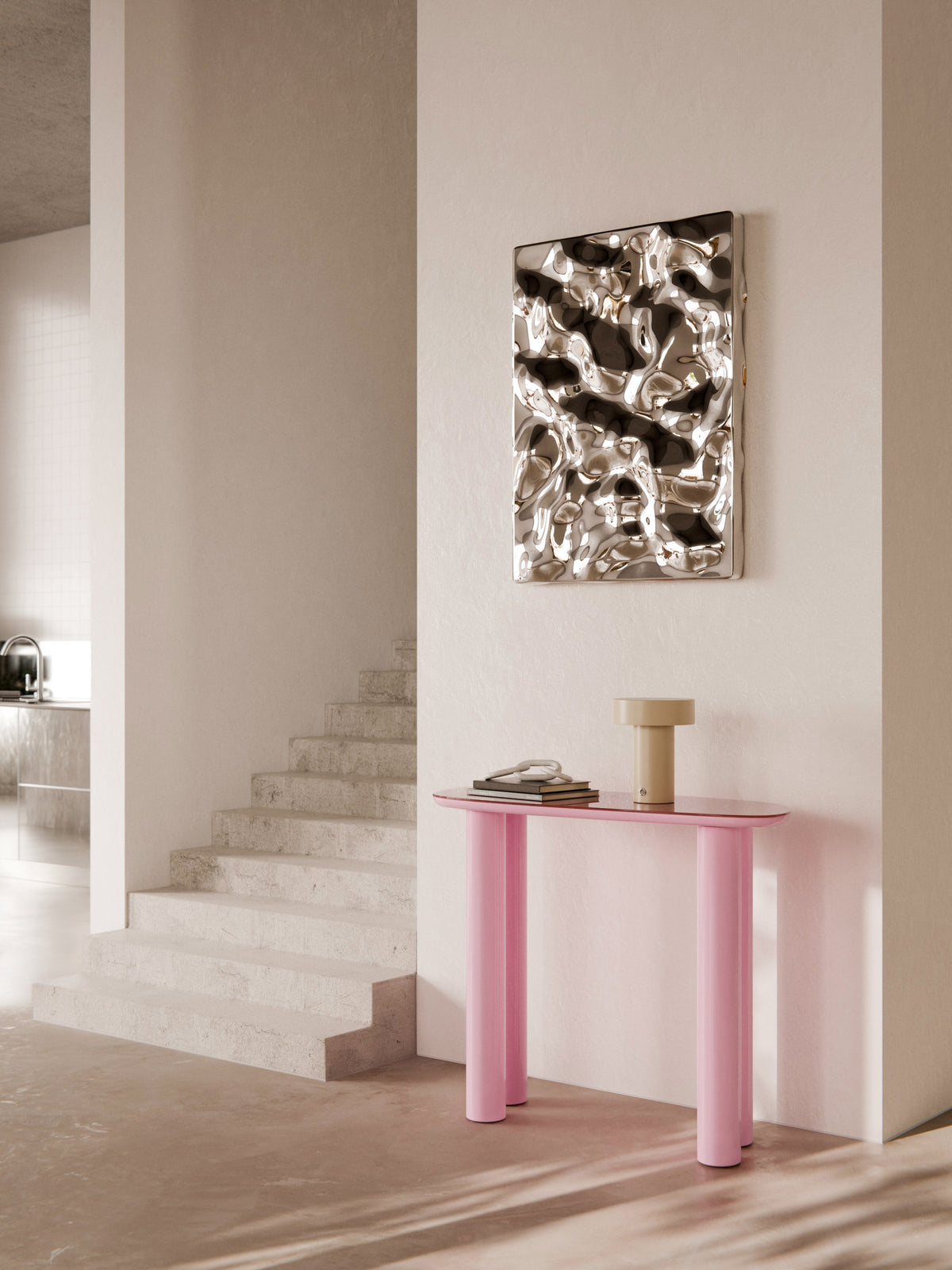 Beni Console Table with Glass Top
