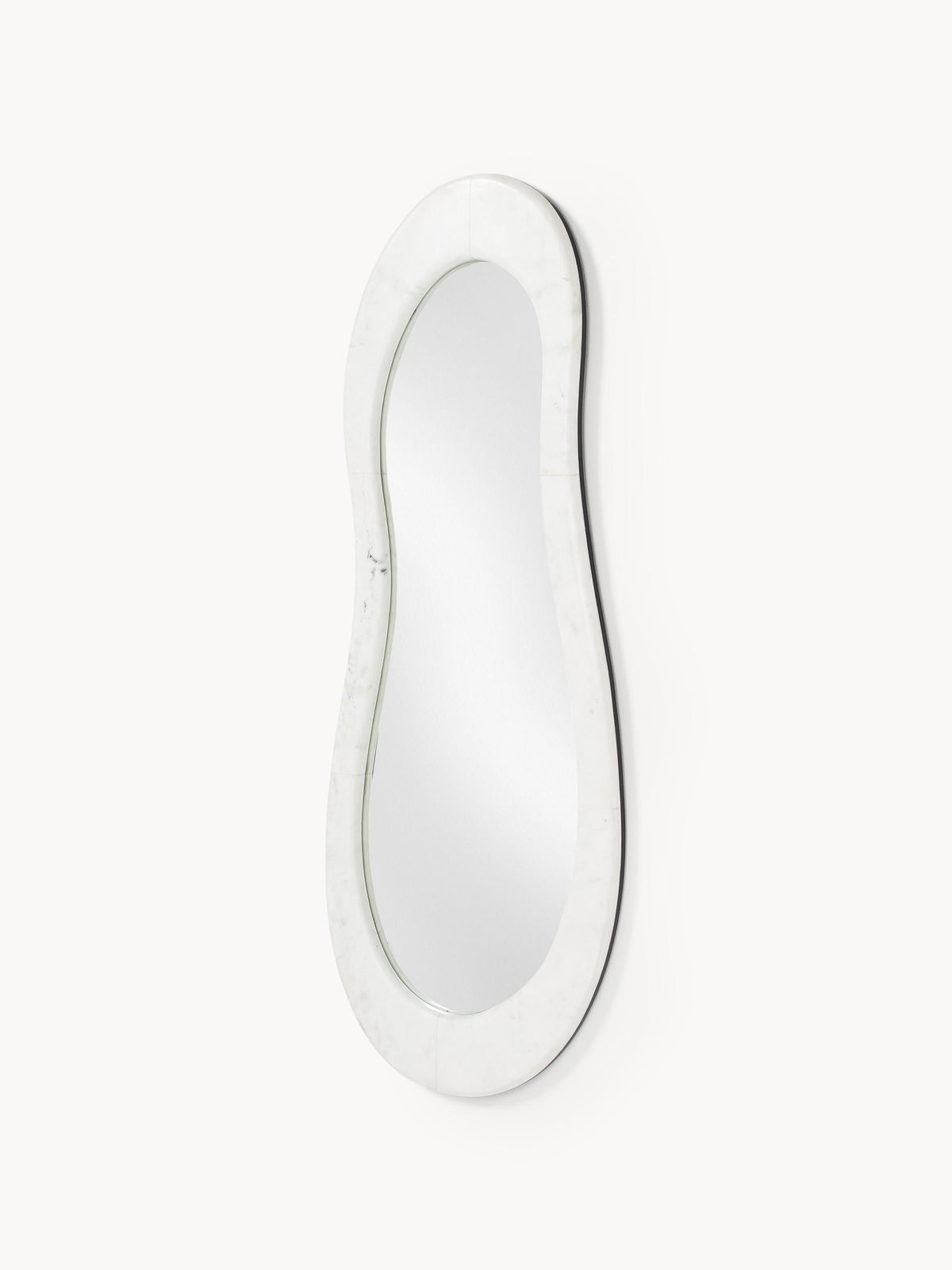 Meringue Wall Mirror with Marble Frame